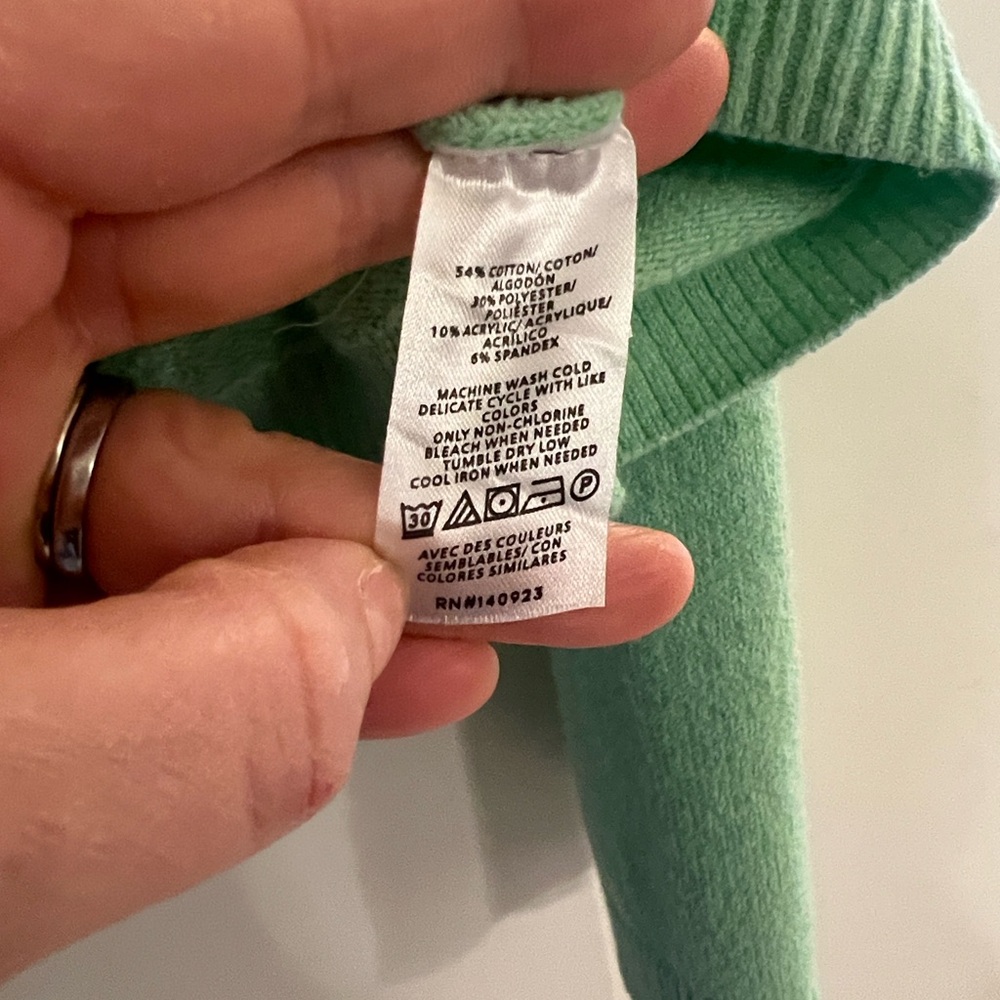 LOFT Light Green Women's Cardigan - Picture 3 of 4